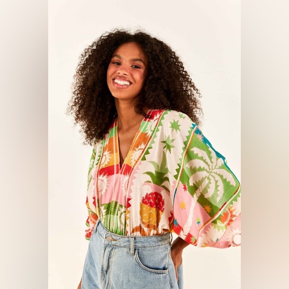 🌸NEW FARM RIO RAINBOW SUNSET BODYSUIT L - Picture 2 of 8